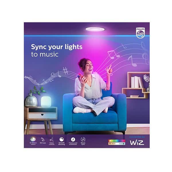 PHILIPS 15W Square Wi Fi Smart LED Ceiling Light for Home with Music Sync FunctionTunable White Pack of 4 - LXINDIA.COM