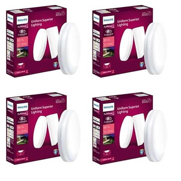 PHILIPS Rimless Full Glow 15 watt Round LED Surface Downlighter Natural White Pack of 4 - LXINDIA.COM