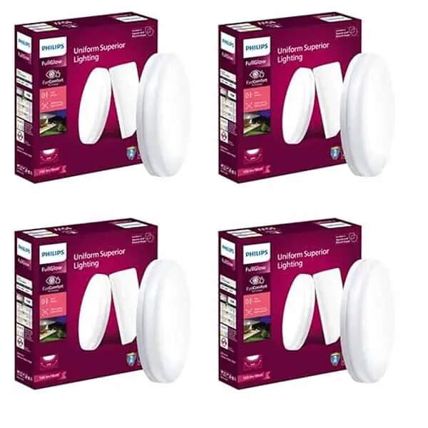 PHILIPS Rimless Full Glow 15 watt Round LED Surface Downlighter Warm White Pack of 4 - LXINDIA.COM