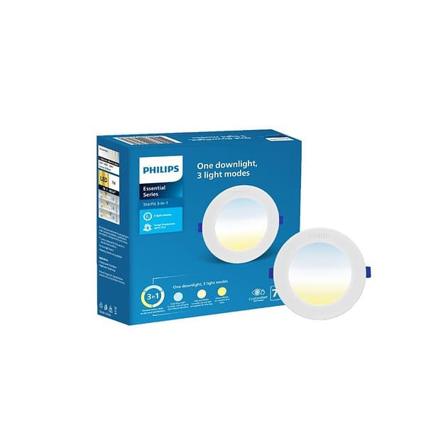 PHILIPS StarFit 7 watt Round LED Downlighter 3 Colors in 1 Concealed JB LED Color Tunable Whit Pack of 4A - LXINDIA.COM