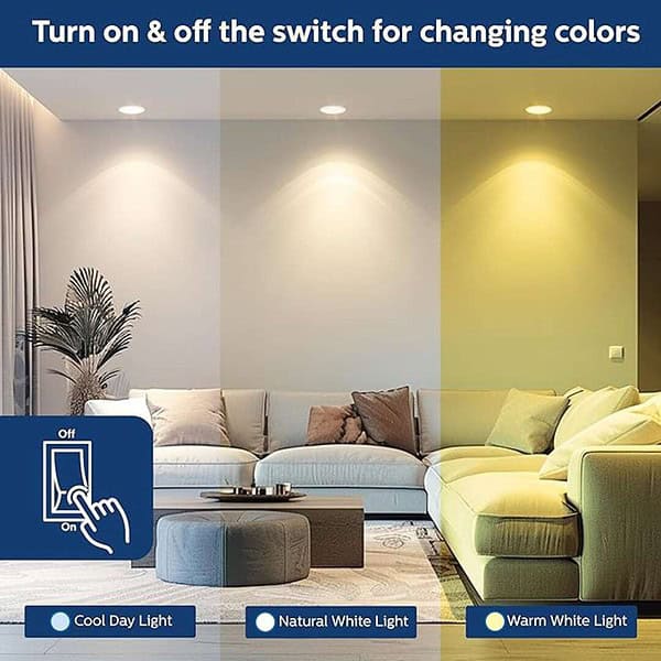 PHILIPS Ultra Glow 15 watt Square LED Downlighter 3 Colors in 1 Pack of 6 1 - LXINDIA.COM