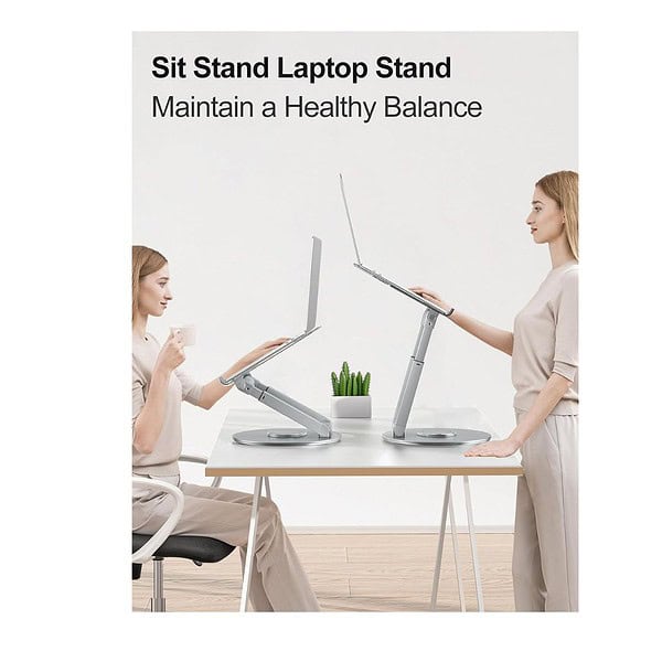 PLIXIO Adjustable Laptop Stand with 360 degree Rotating Base Tabletop 2 - LXINDIA.COM