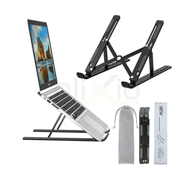 PLIXIO Aluminum Tabletop Laptop Stand Black - LXINDIA.COM