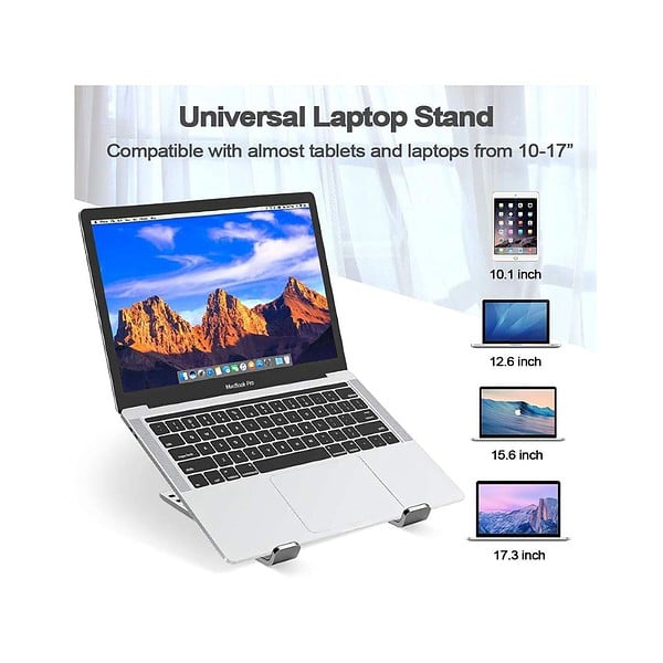 PLIXIO Aluminum Tabletop Laptop Stand Grey 1 - LXINDIA.COM