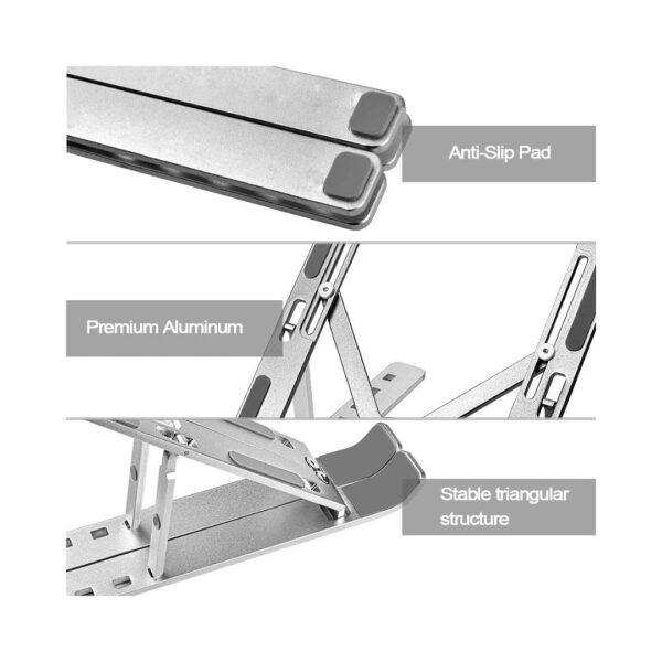 PLIXIO Aluminum Tabletop Laptop Stand Grey 2 - LXINDIA.COM