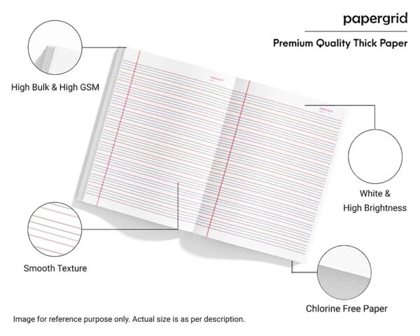 Papergrid Four Line 152 Page Pack of 6 Notebooks C - LXINDIA.COM