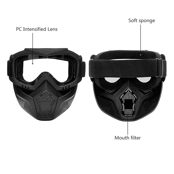 Pekos Goggles Dust Protection Glasses with Removable Goggles Face Mask3 - LXINDIA.COM