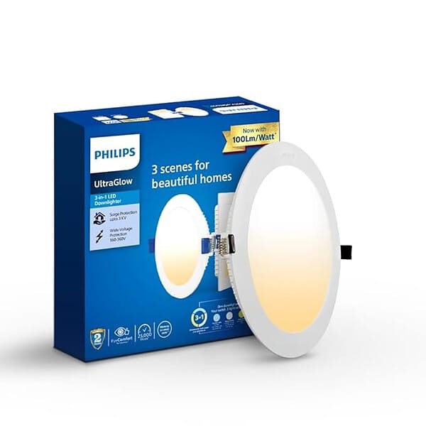 Philips Ultra Glow 15 watt 3 Colors in 1 Recessed Round LED Downlighter 1 - LXINDIA.COM