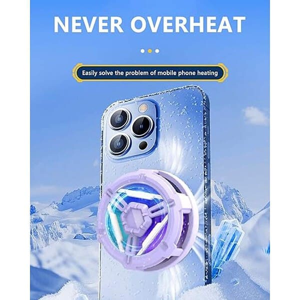 Plexaris Phone Cooler Semiconductor Magnetic Mobile Cooler for Gaming Purple 1 - LXINDIA.COM