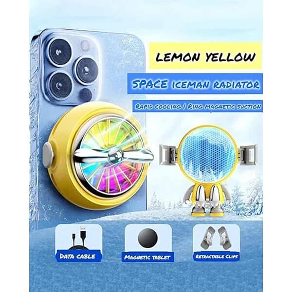 Plexaris Phone Cooler Semiconductor Magnetic Mobile Cooler for Gaming Yellow - LXINDIA.COM