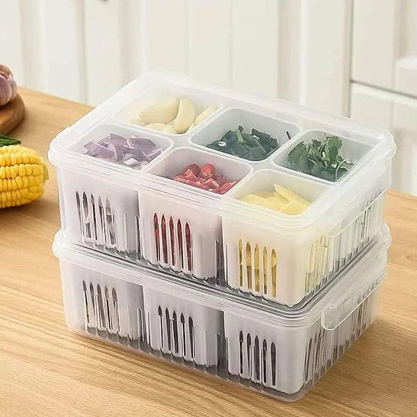 Polypropylene Havencia 6 Grid Fridge And Freezer Storage Boxes C - LXINDIA.COM