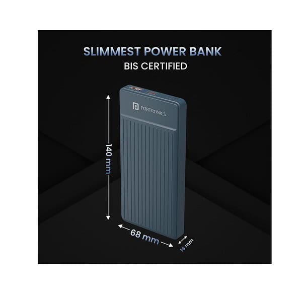 Portronics Luxcell B 10K 10000 mAh Dark Blue 2 - LXINDIA.COM