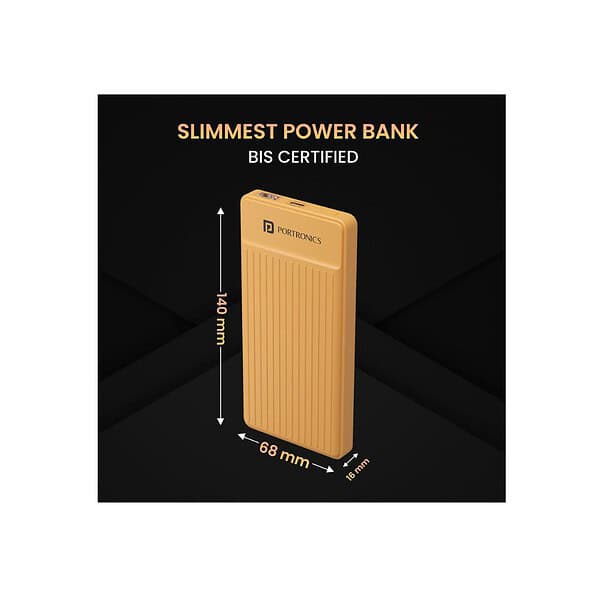 Portronics Luxcell B 10K 10000 mAh Yellow 2 - LXINDIA.COM