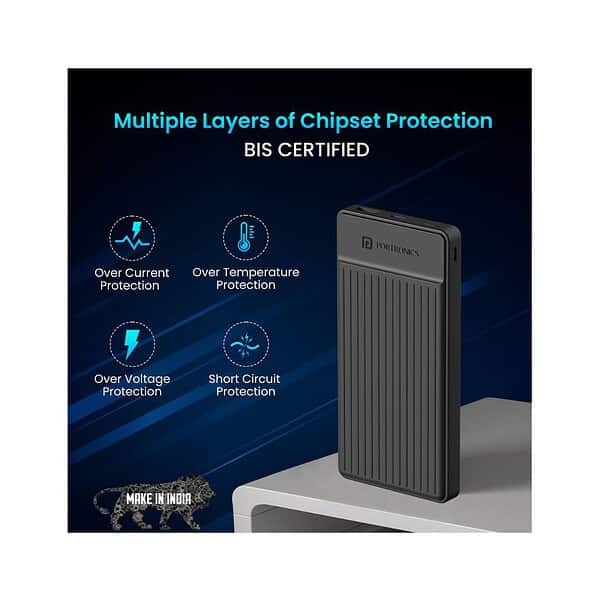 Portronics Luxcell B12 10000mAh 12W Black 4 - LXINDIA.COM