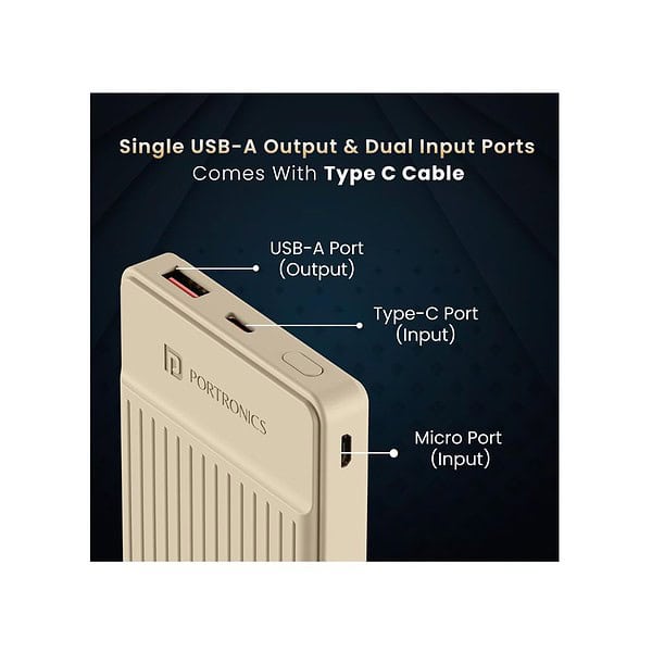 Portronics Luxcell B12 10000mAh 12W Ivory White 2 - LXINDIA.COM