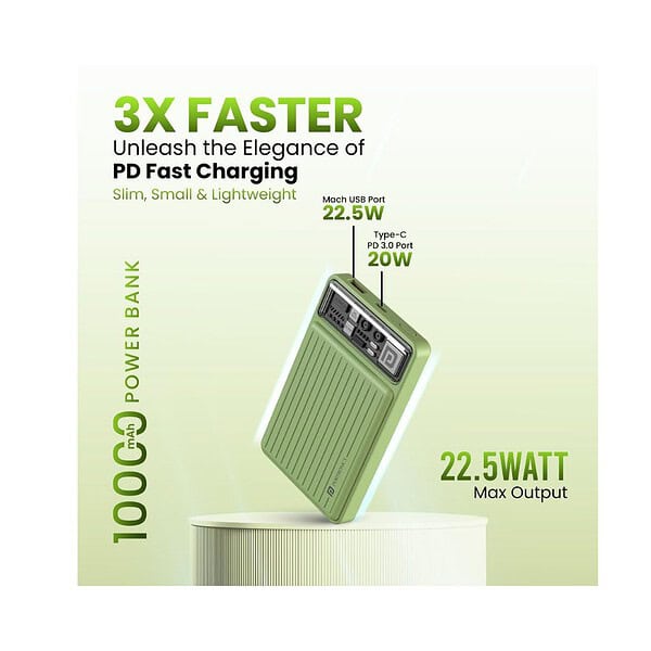 Portronics Luxcell Mini 10K Advanced 10000 mAh Green 1 - LXINDIA.COM