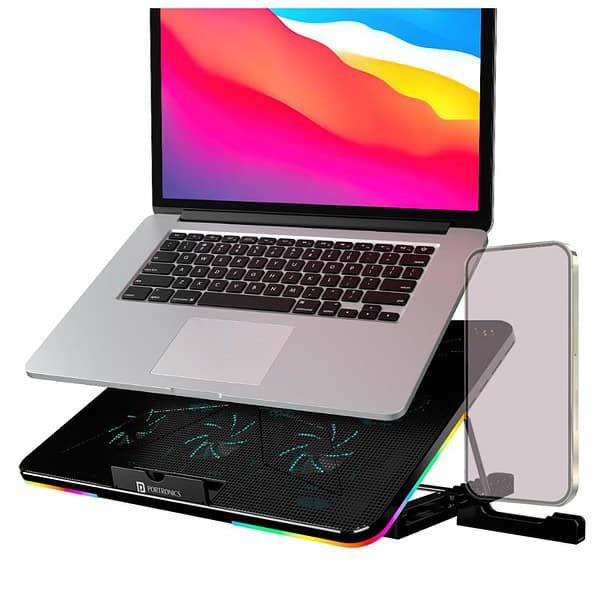 Portronics My Buddy Air Cooling Pad Laptop Stand Black 1 - LXINDIA.COM