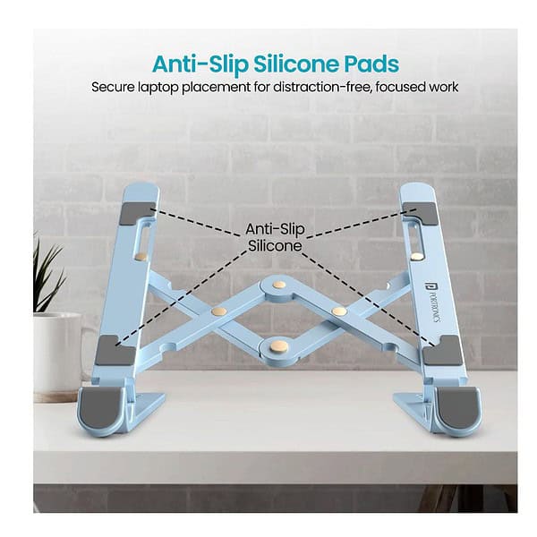 Portronics My Buddy K Lite Foldable Laptop Stand Blue 3 - LXINDIA.COM