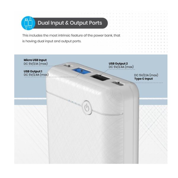 Portronics Power Brick II 20000 mAh White 2 - LXINDIA.COM