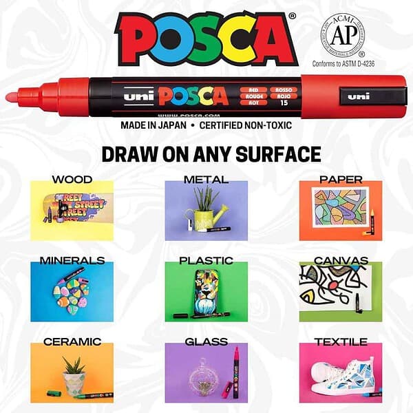 Posca Pc8K15C Bold Point Paint Marker Pen Set Of 151 - LXINDIA.COM