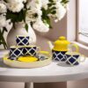 Praahi Lifestyle Tea Cup Set with Kettle And Serving Tray Yellow - LXINDIA.COM