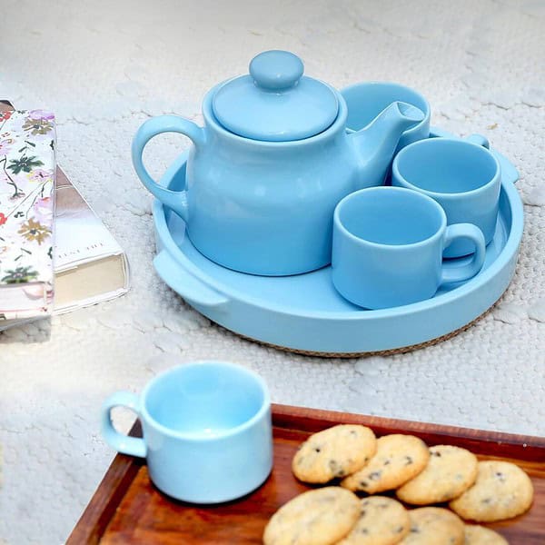 Praahi Lifestyle Tea Cup Sky Blue 6 Piece Set c - LXINDIA.COM