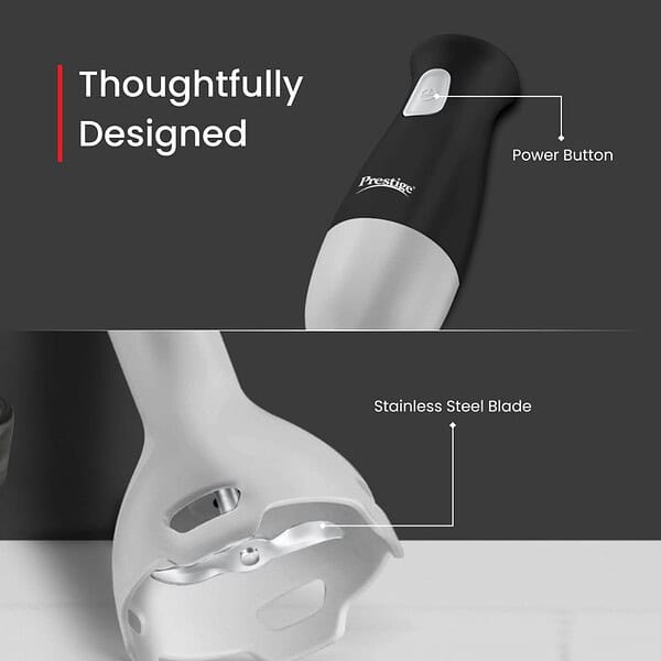 Prestige ACE Hand Blender 250 W Black and White1 - LXINDIA.COM