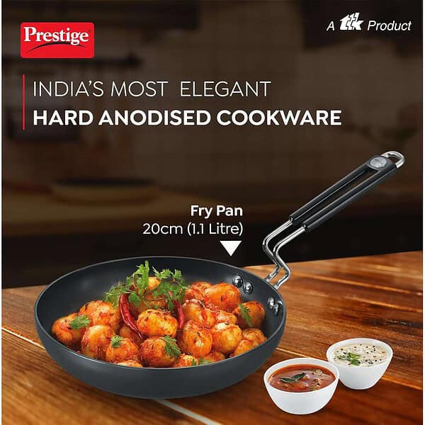 Prestige Aluminium Hard Anodised 20cm Black Fry Pan A - LXINDIA.COM