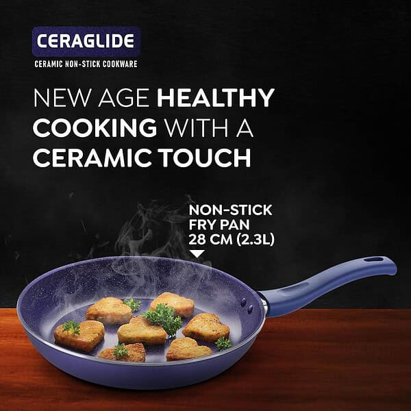 Prestige Ceraglide Ceramic Coated 28 cm Non Stick Fry Pan B - LXINDIA.COM