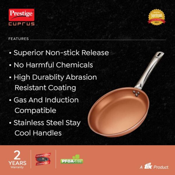 Prestige Cuprus Aluminium Gas and Induction Compatible 20 cm Fry Pan A - LXINDIA.COM