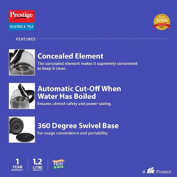 Prestige Glass Kettle PGKL 1.2 L Black1 - LXINDIA.COM