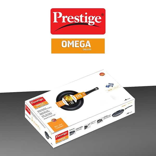 Prestige Omega Deluxe Aluminium Red 200 mm Fry Pan A - LXINDIA.COM