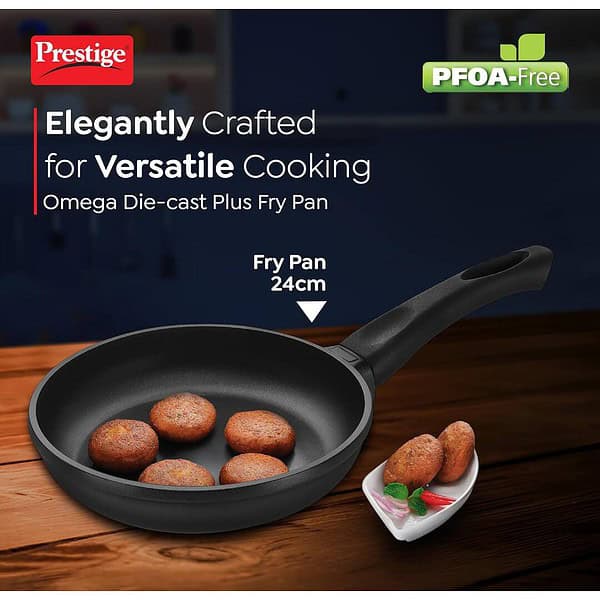 Prestige Omega Die Cast Plus Aluminium Non Stick Fry Pan 24 cm A - LXINDIA.COM