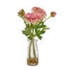 Pure Home Living Pink Artificial Peony with Glass Vase Plastic Pink Camellia - LXINDIA.COM