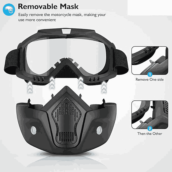 QUICKMOVE Goggle Mask With Soft Foam Padded Detachable Mouth Filter1 - LXINDIA.COM