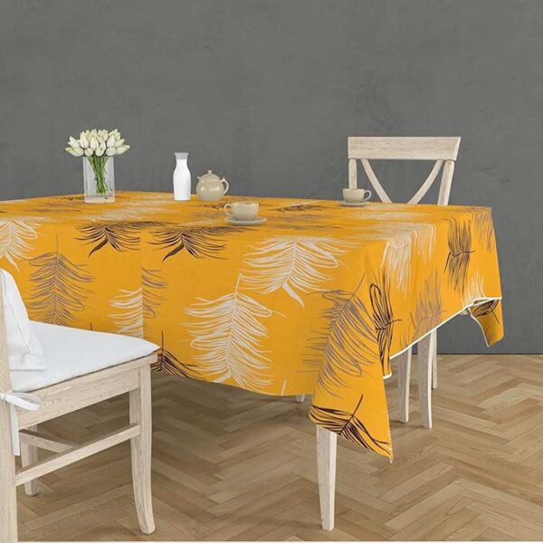 RRC Super Soft Brushed Microfiber Cotton Dining Rectangular Table Covers Yellow Maroon 1 - LXINDIA.COM