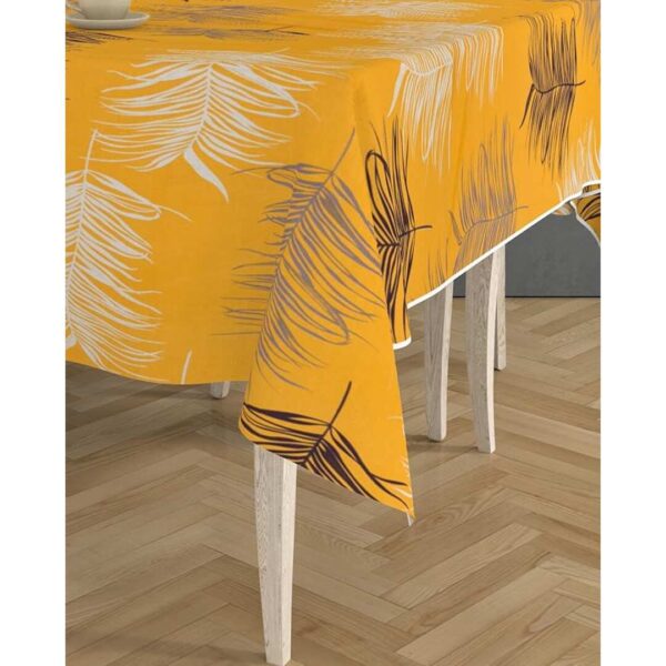 RRC Super Soft Brushed Microfiber Cotton Dining Rectangular Table Covers Yellow Maroon 2 - LXINDIA.COM