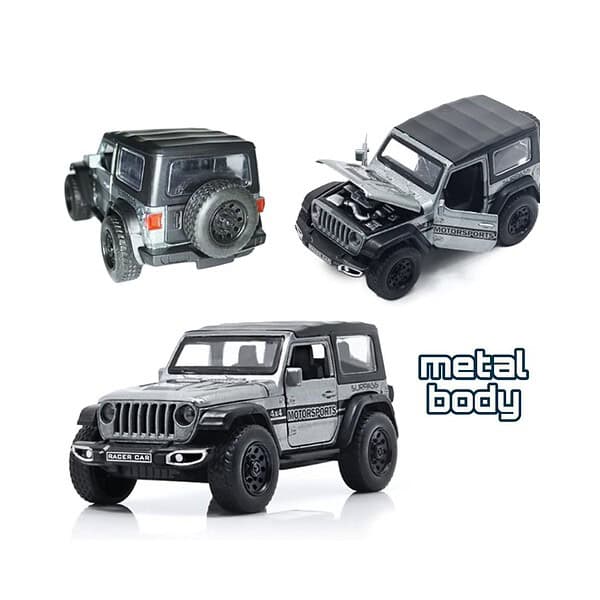 RUHANI Metal 4x4 Thar Jeep Wrangler Grey 1 - LXINDIA.COM