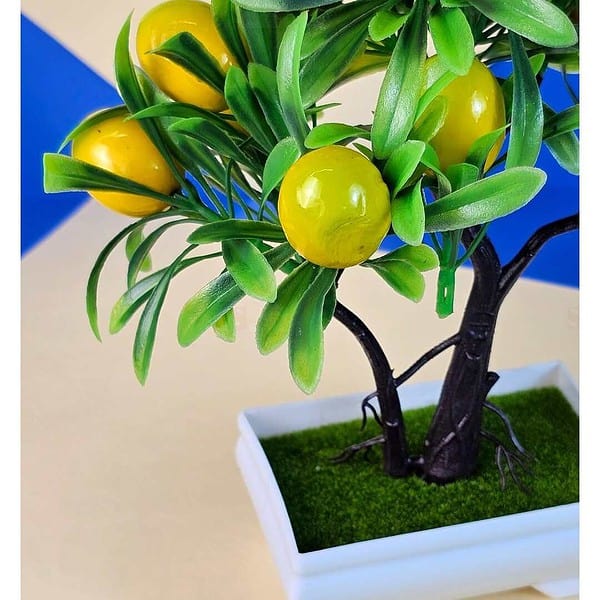 SATYAM KRAFT 1 PC Artificial Lemon Bonsai Tree C - LXINDIA.COM