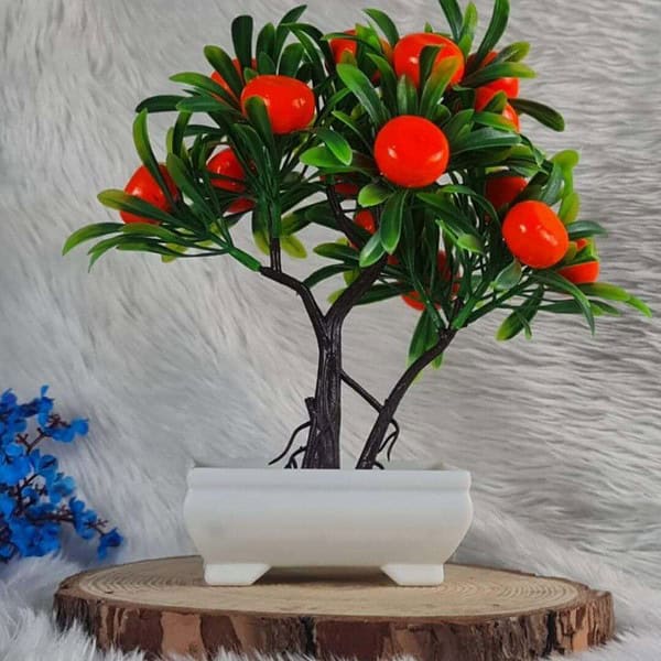 SATYAM KRAFT 1 PC Artificial Orange Bonsai Tree - LXINDIA.COM