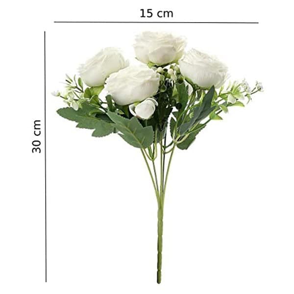 SATYAM KRAFT 1 Pcs Artificial Dahlia Fake Flowers Sticks for Home WHITE.jpg A - LXINDIA.COM