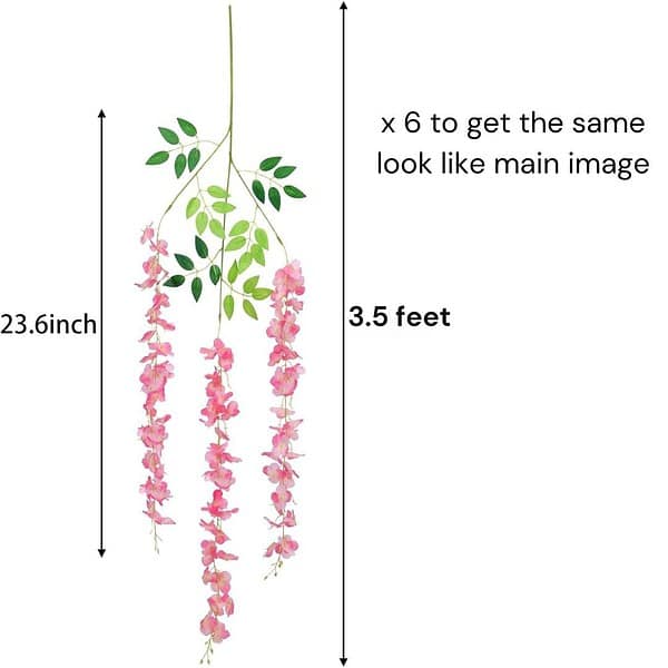 SATYAM KRAFT 6 Pcs Artificial Wisteria Vine Pink b - LXINDIA.COM