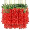 SATYAM KRAFT 6 Pcs Artificial Wisteria Vine Red - LXINDIA.COM