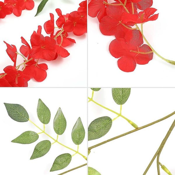 SATYAM KRAFT 6 Pcs Artificial Wisteria Vine Red b - LXINDIA.COM