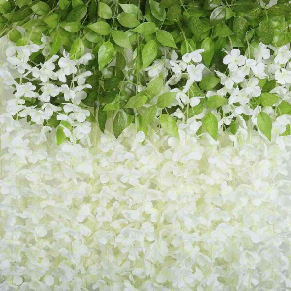 SATYAM KRAFT 6 Pcs Artificial Wisteria Vine White a - LXINDIA.COM