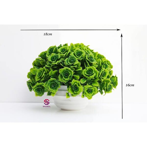 SHANOL Artificial Green Roses Flower Pot - LXINDIA.COM