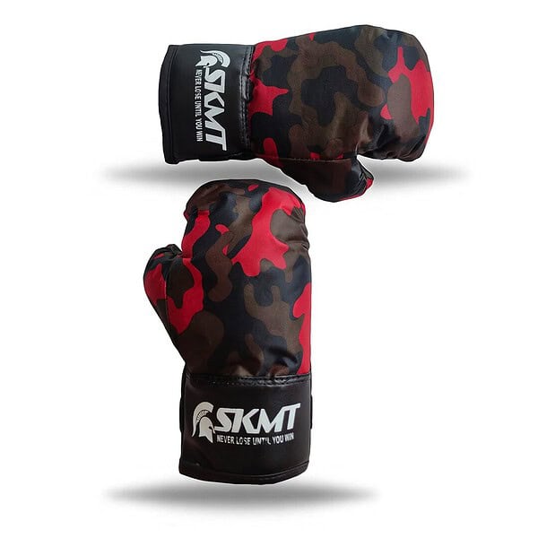 SKMT PU Leather Boxing Gloves for Kids Red A - LXINDIA.COM