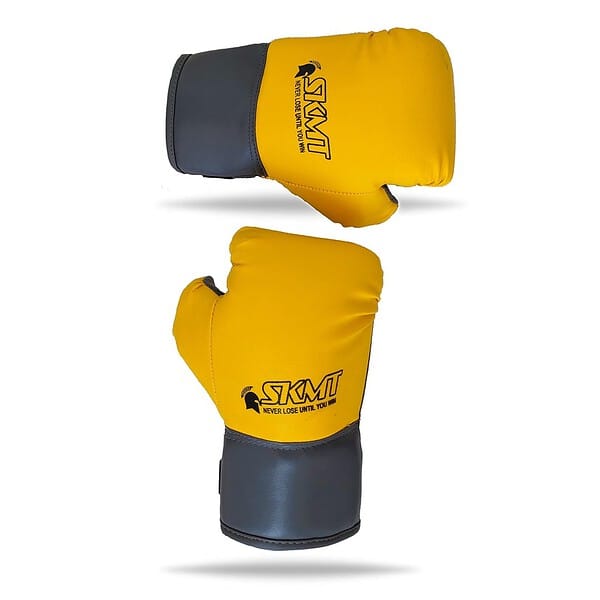 SKMT PU Leather Boxing Gloves for Kids Yellow A - LXINDIA.COM