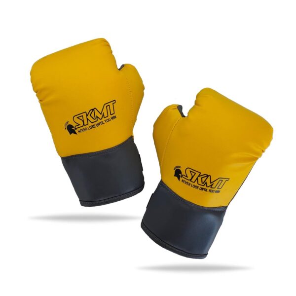 SKMT PU Leather Boxing Gloves for Kids Yellow B - LXINDIA.COM