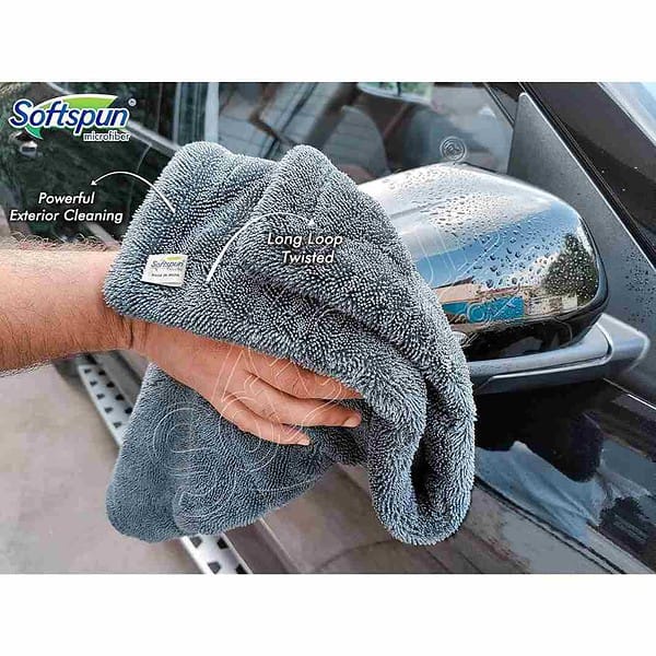 SOFTSPUN Microfiber Cloth 1200 GSM 40x60cms Grey1 - LXINDIA.COM